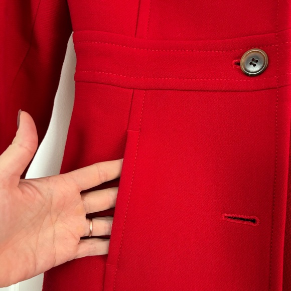 J. Crew | Trench | 94% Wool 6% Nylon | size 2P | Red - Picture 4 of 10